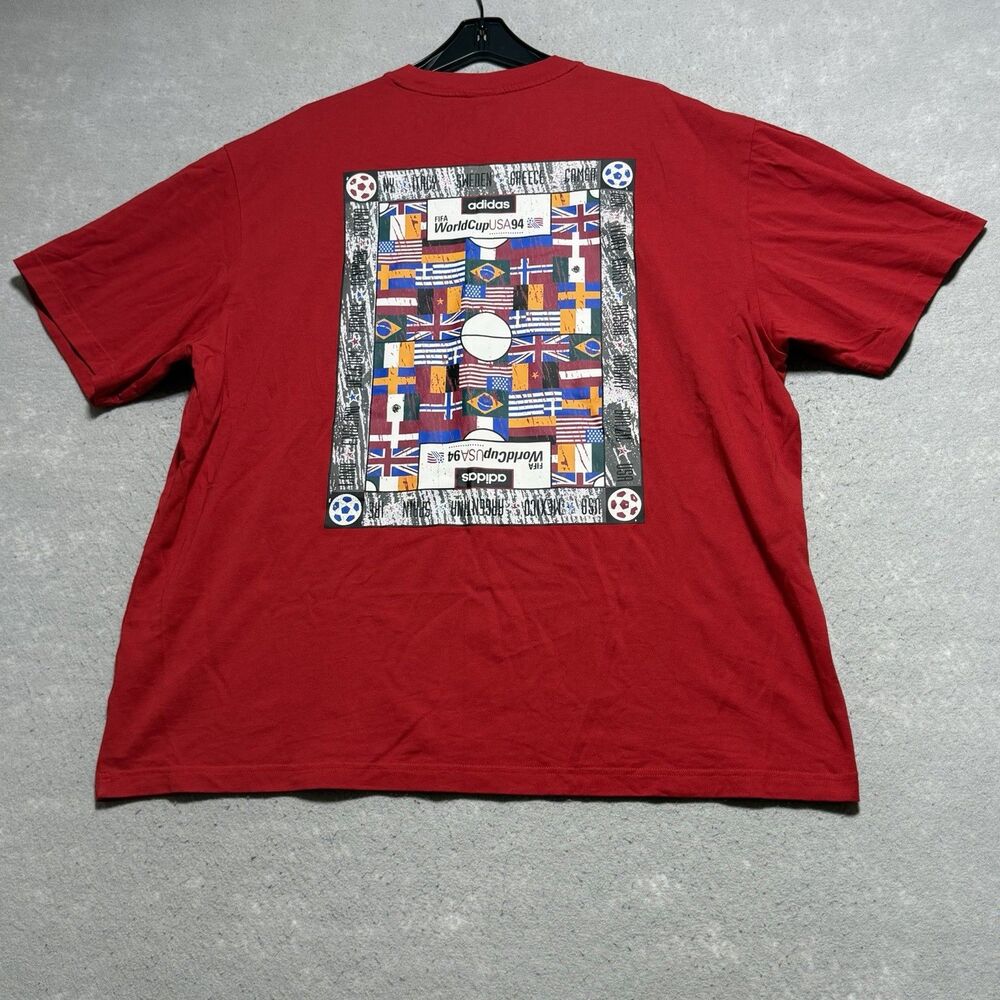 Adidas Shirt World Cup Soccer 1994 Team Flag FIFA Classic Futbol Tee Men XXL Red